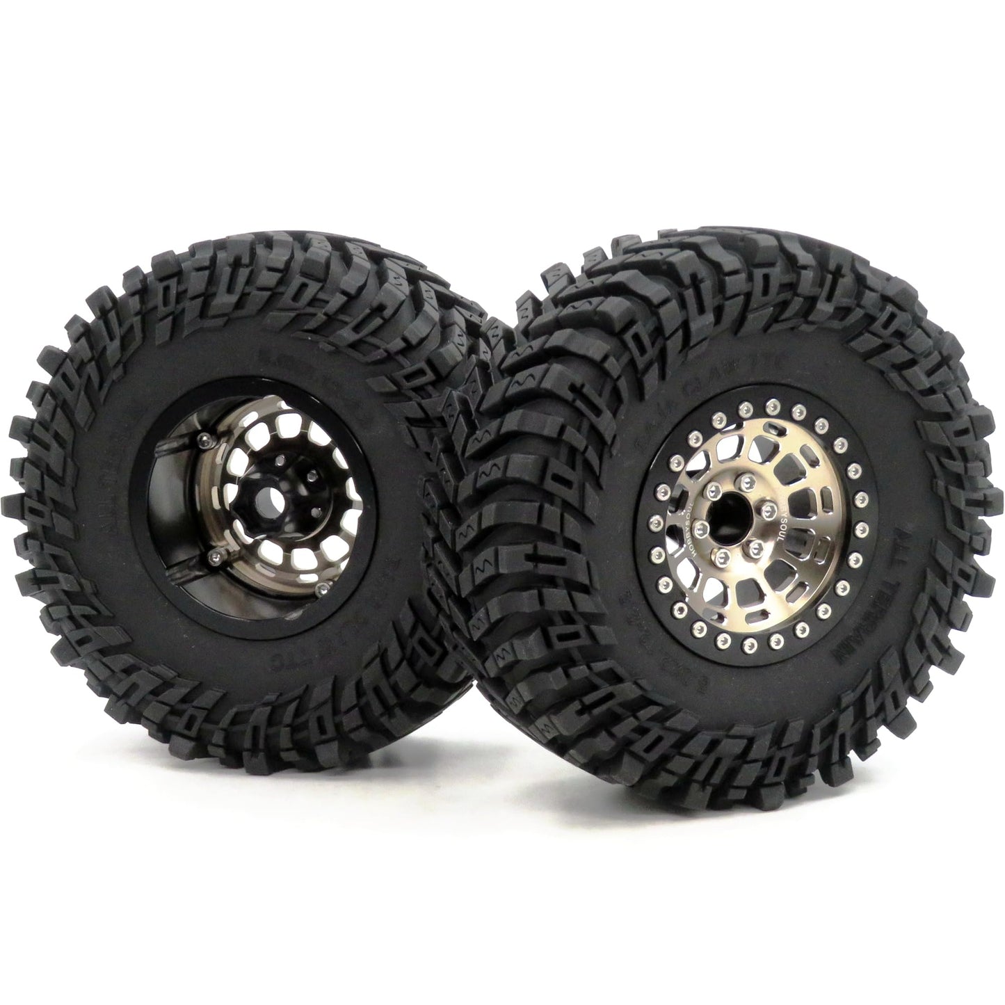 HOBBYSOUL -10mm Negative Offset 2.2 Beadlock Wheels and Tires, 5.0'' Tall tyre & 40mm Wide Rims for RC Mud Crawler All Terrain TRX4 Gen8 Capra Wraith Upgrades,HS701094