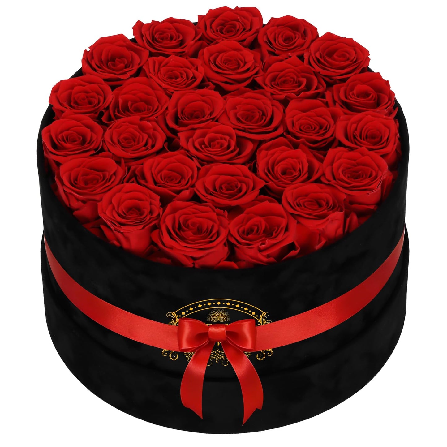 27 Forever Preserved Roses in a Box, Forever Gift for Women, Flowers in a Luxury Suede Container, Birthday Preserved Flowers for Mom, Mothers Day Red Rose Box