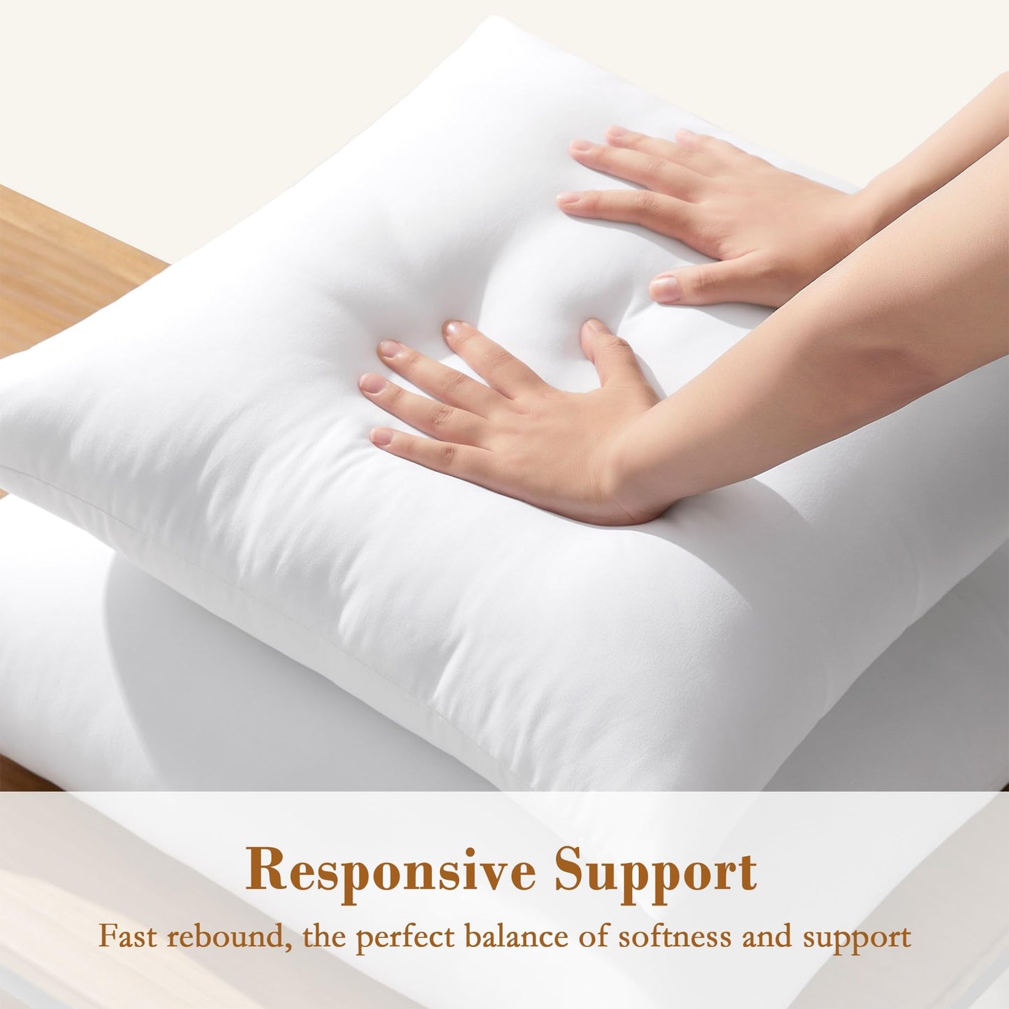puredown® 22x22 Pillow Inserts, Fluffy Plush Square Form Sham Stuffer Set of 2, Decorative Down Alternative Pillows for Couch, Sofa, Bed and Home Decor