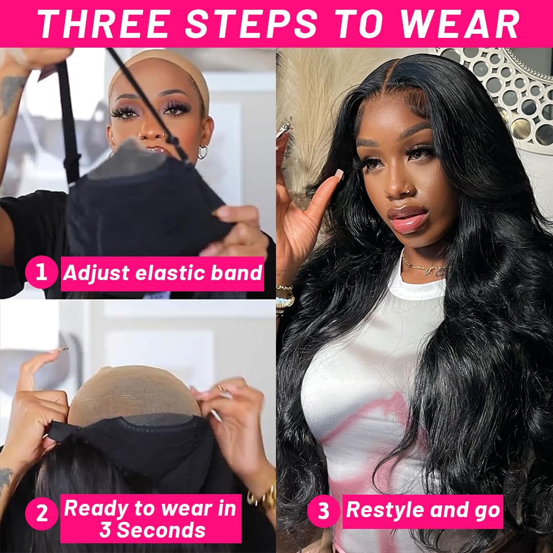 Thickrot 5x5 HD Lace Closure Wigs Human Hair 180% Density Glueless Wigs Human Hair Pre Plucked Pre Cut for Beginners Body Wave Lace Front Wigs Human Hair for Women Natural Black 18 Inch