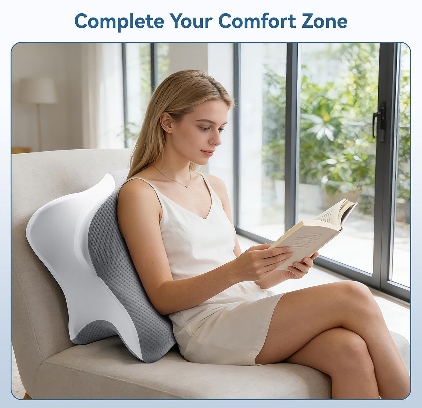FamiCare Reading Pillow Ergonomic Memory - Wedge Pillow Comfort Support