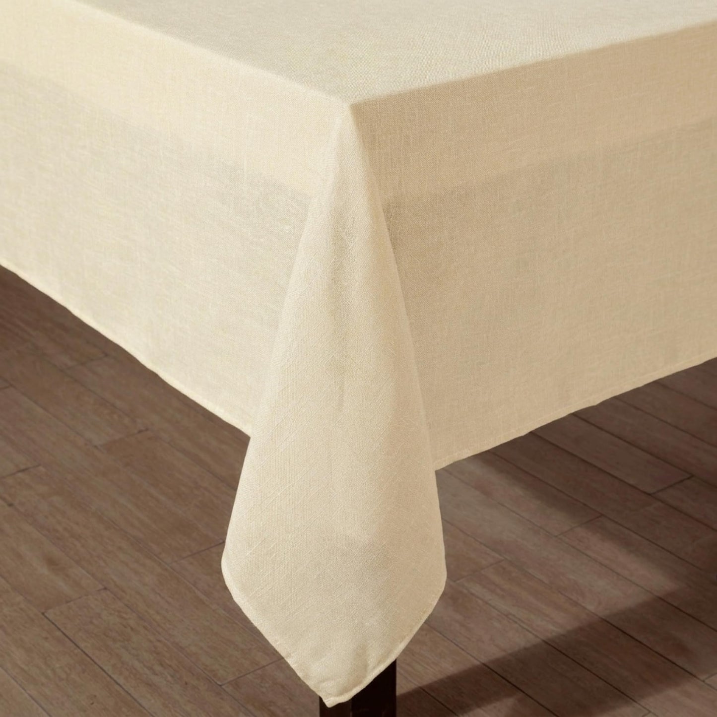 Laura Ashley Harper Luxuriously Smooth Fabric Tablecloth for Formal or Casual Dining, Holiday, Banquet, Wedding or Party, 60" x 102", Yellow