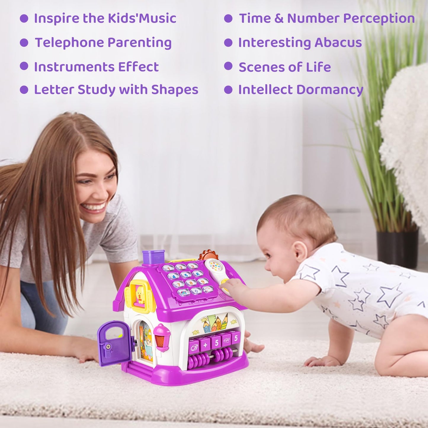 Marstone Montessori Toddler Toys for 1 Year Old Girl Gifts, 8 in 1 Multi-Functional Learning Baby Musical House for 1 2 3 Year Old Girl and Boy Birthday Gifts, Educational Baby Toys 6-12, 12-18 Months