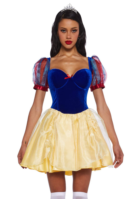 Dolls Kill Fairest Princess Costume - White Snowy Princess Outfit by Trickz N' Treatz - X-Small