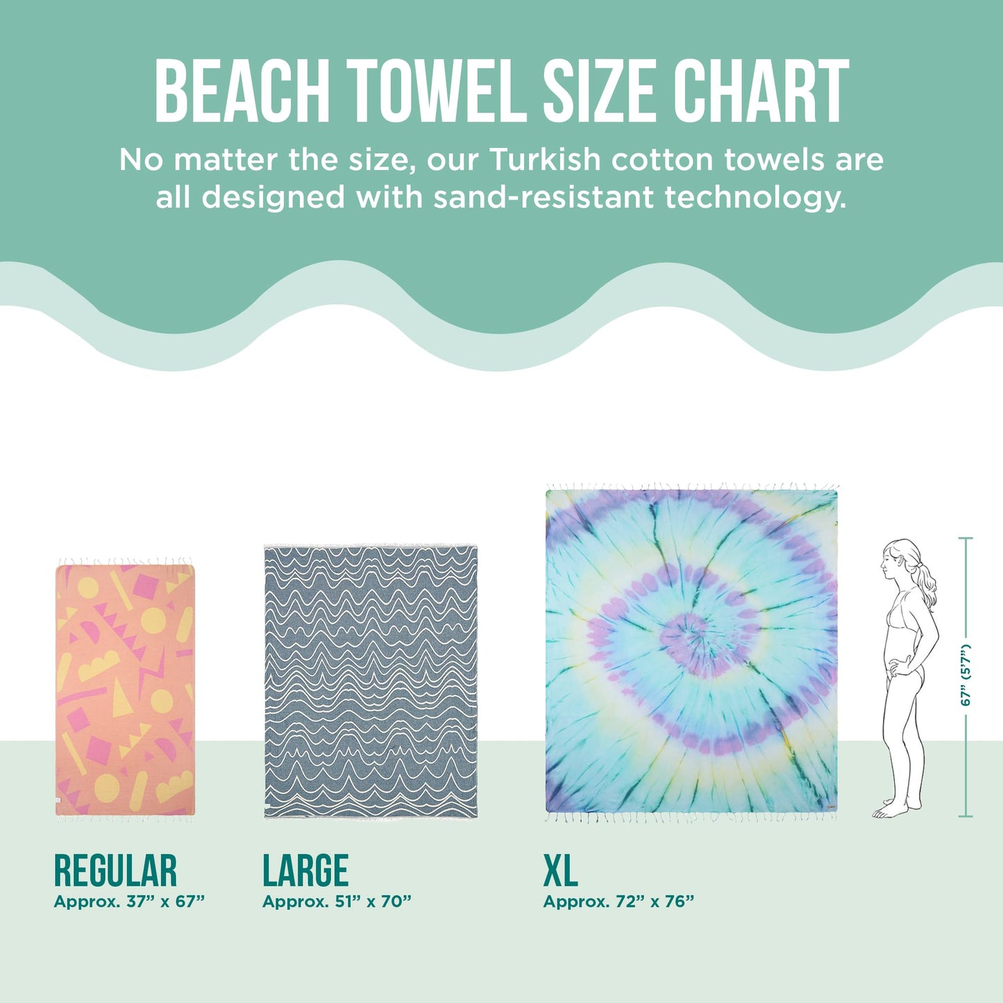 Sand Cloud Turkish Beach Towel - Sand Resistant - 100% Certified Organic Turkish Towel - Quick Dry Towel for Beach, Picnic, Blanket or Bath Towel - As Seen on Shark Tank - Gocek (Sage Green)