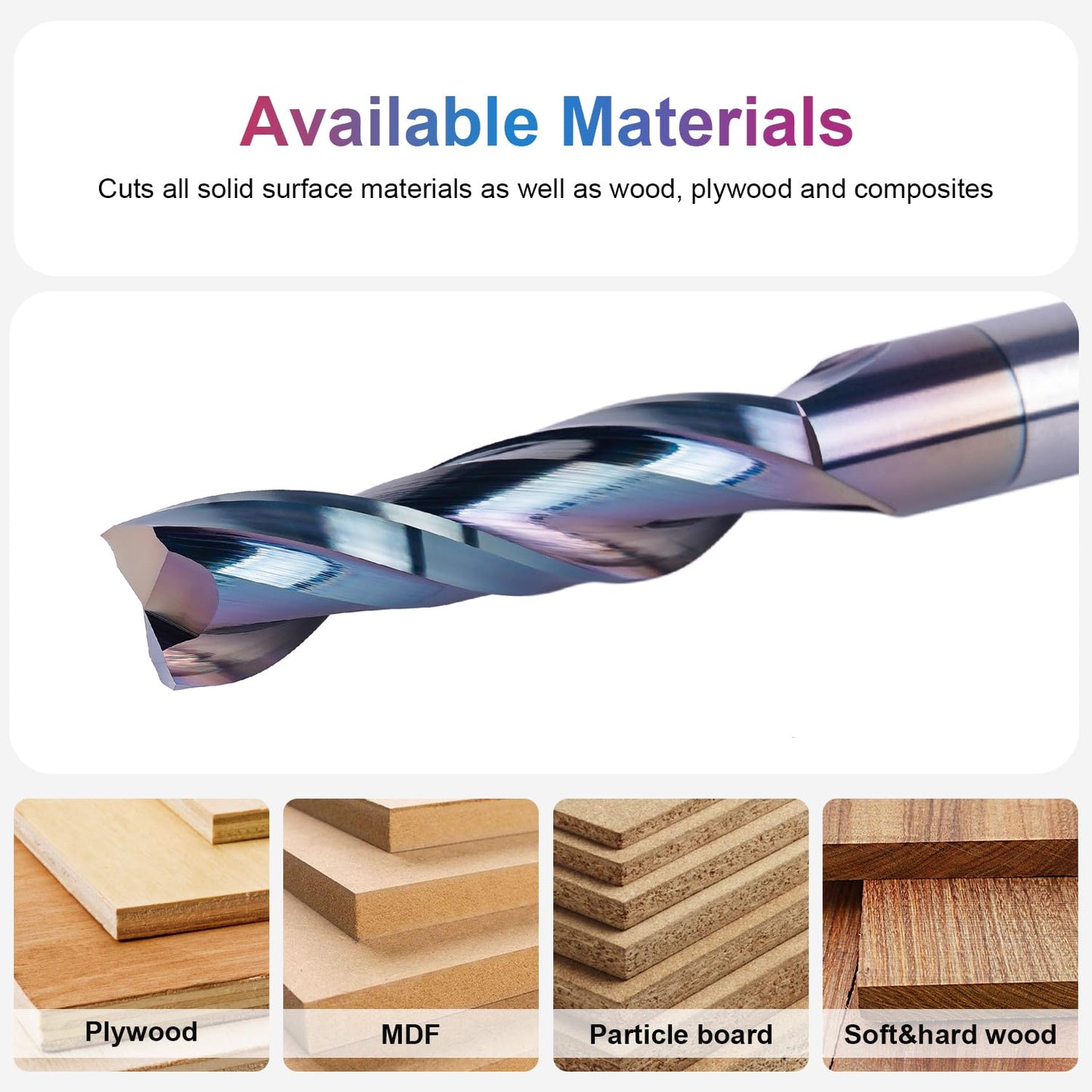 SpeTool Spiral Upcut Router Bit 1/2 Inch Shank with Extra Long Life Coating, Carbide CNC Router Bits End Mill for Wood Mortises Carving Engraving