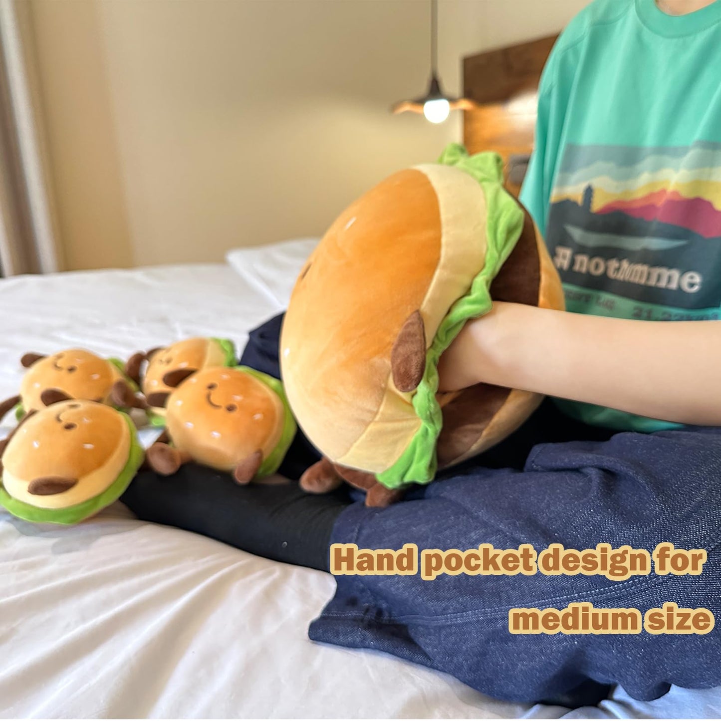 Goylmc Hamburger Plush Pillow - Hamburger Stuffed Pillow - Food Plush Pillow - Home Decoration Christmas Birthday Gift for Kids Boys Girls (13.7")