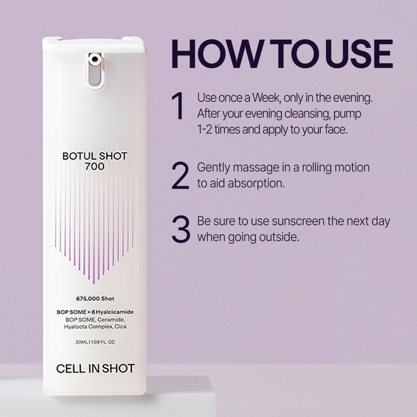 CELL IN SHOT BOTUL SHOT 700 – Korean Slow Aging Microneedling Serum with BOP SOME, CICA and Hyaluronic Acid for Advanced Skin Firming, 1.09 fl.oz (30 ml)