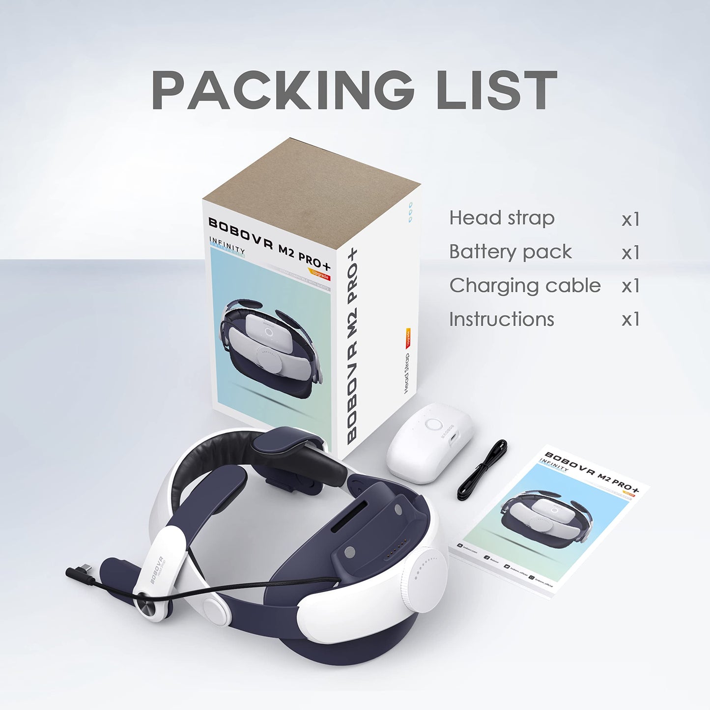 BOBOVR M2 Pro Battery Pack Head Strap Accessories, Compatible with Quest 2,Magnetic Connection and Lightweight Design, Replaceable Hot Swap Power Bank
