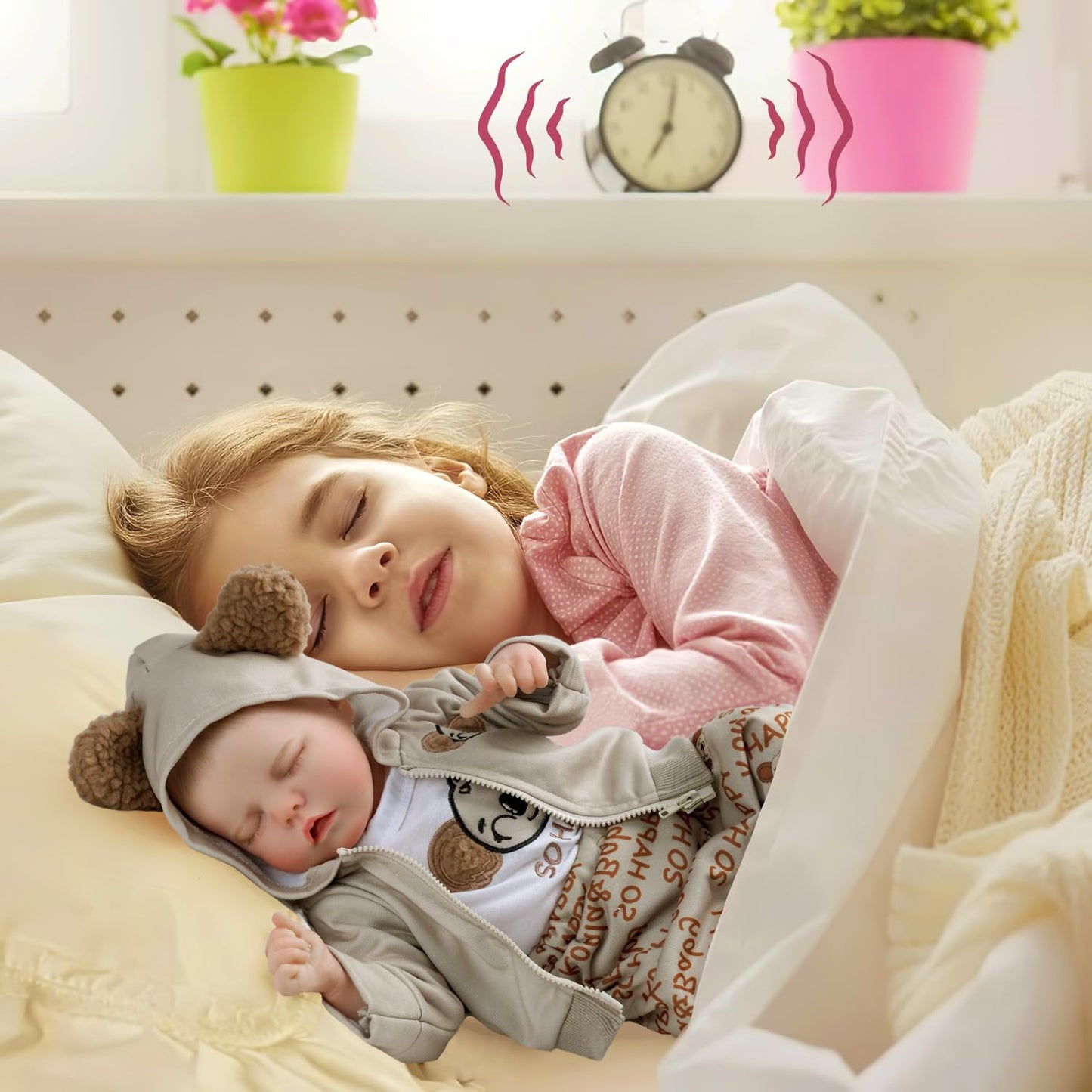 JIZHI Realistic Reborn Baby Dolls Girl, 17 Inch Lifelike Newborn Real Life Baby Girl Dolls Soft Vinyl and Cloth Body with Feeding Kit Gift Box for Kids Age 3+