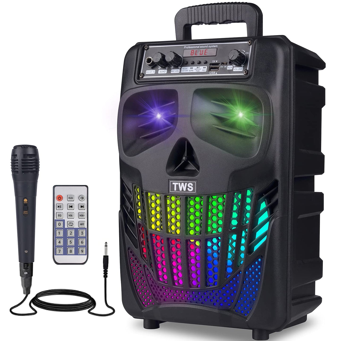 E I F E R Cool Skull Bluetooth Speakers, Portable Wireless Speaker, Compatible with Smartphones and Tablets, Suit for Home Garden Party