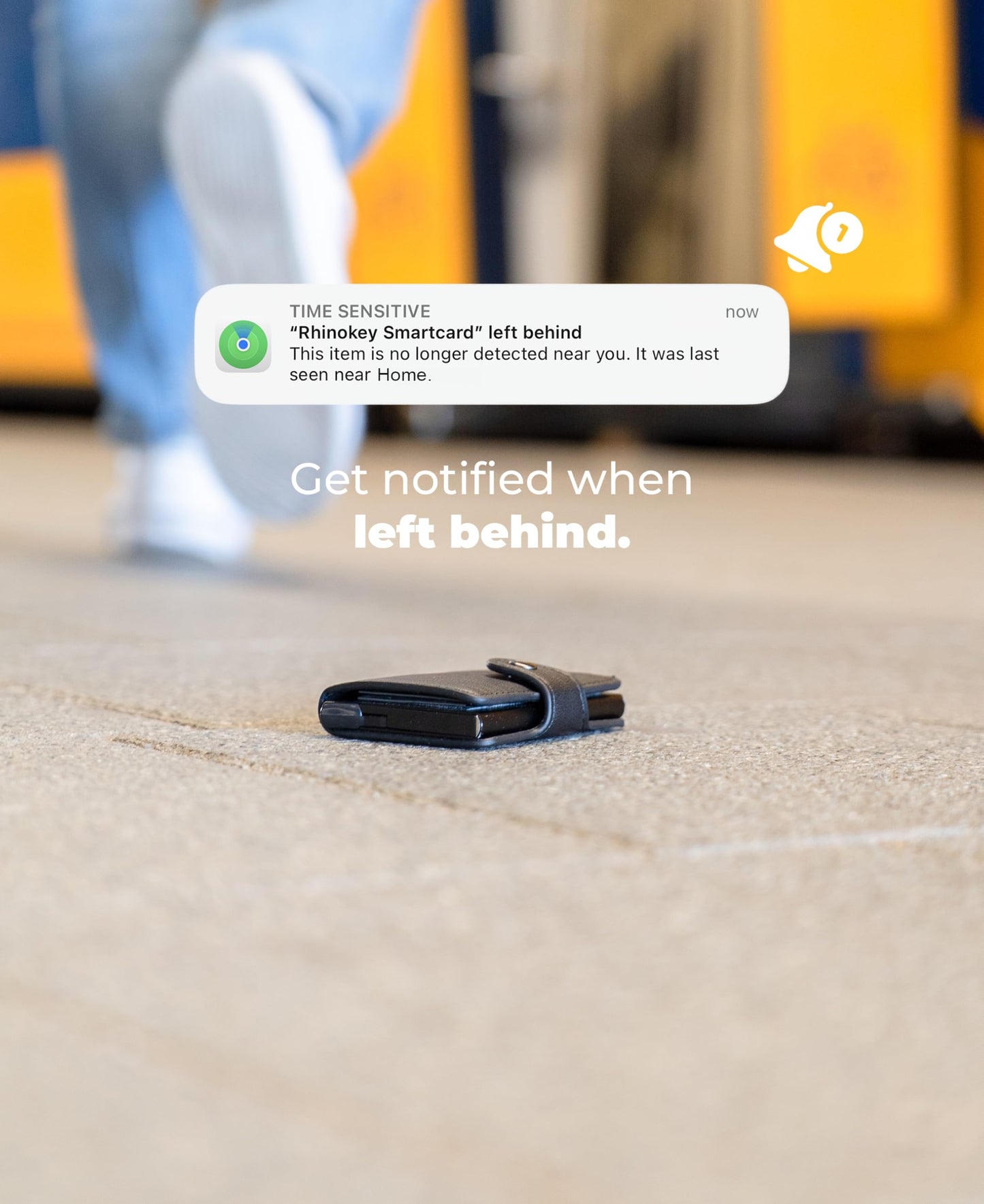 Rhinokey Apple MFi Certified Wallet Tracker Card Works with Apple Find My (iOS Only) Slim 0.07in Rechargeable IP68 Waterproof Tracker Item Finder AirTag Card with Keychain Hole Mens Valentines Gifts