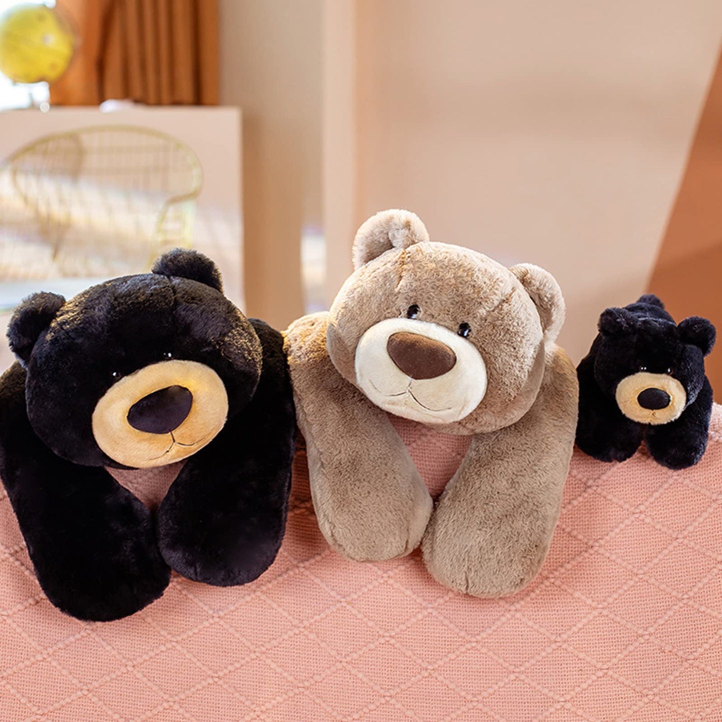 Weighted Stuffed Animals, Weighted Bear Stuffed Animal Toy Cute Black Bear Plush Pillow Weighted Plush Animals Toy, 11.8"