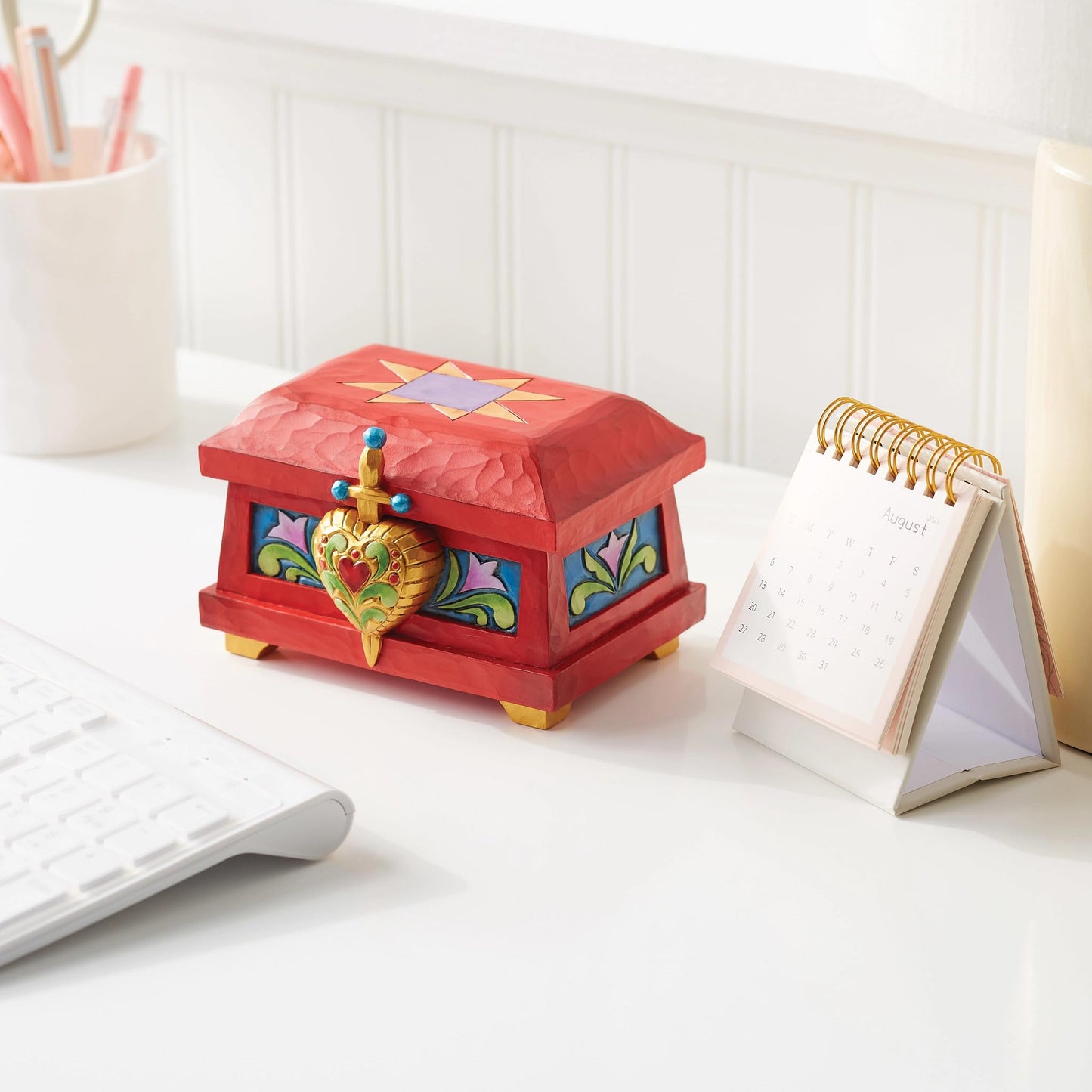 Enesco Disney Traditions Collection by Jim Shore Snow White The Evil Queen's Decorative Trinket Box- Stone Resin Hand Painted Crafted Collectible Disney Villains Jewelry Box Home Decor, 3.5 Inch