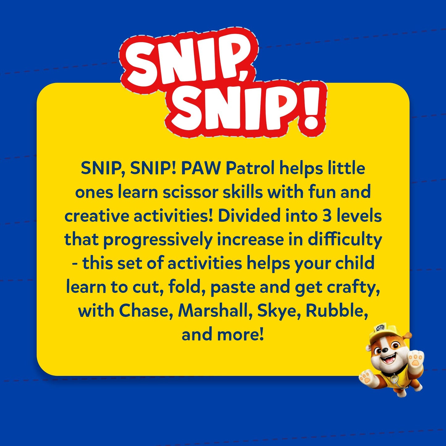 Skillmatics - Scissor Activity Book - Snip Snip PAW Patrol, 25 Fun Cutting Activities & Creative Activities for Preschoolers, Fine Motor Skills, Craft Kit