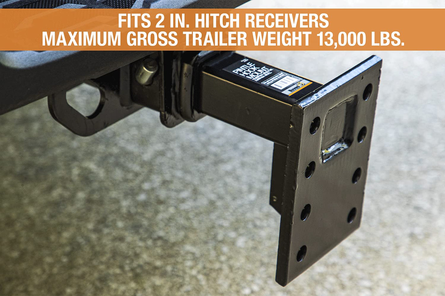 Buyers Products PM107 Pintle Hook Mount, 3 Position Adjustable Trailer Hitch Receiver for 2 Inch Trucks, 13,000 lb MGTW, Heavy-Duty Tow Hitch, 2,600 MVL Rated