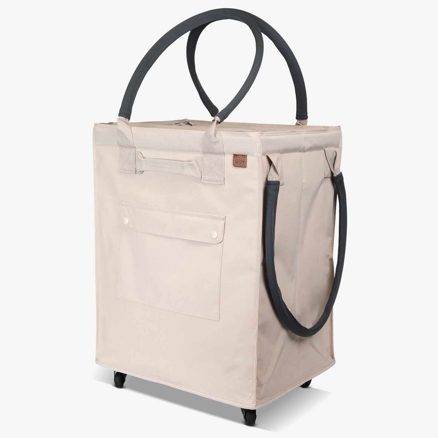 CleverMade Hauler Rolling Tote Bag, 90L Collapsible Portable Shopping Cart with Wheels for Groceries, Laundry, Organization – Heavy Duty Utility Tote with 75 lb Capacity, Basket with Wheels, Cream