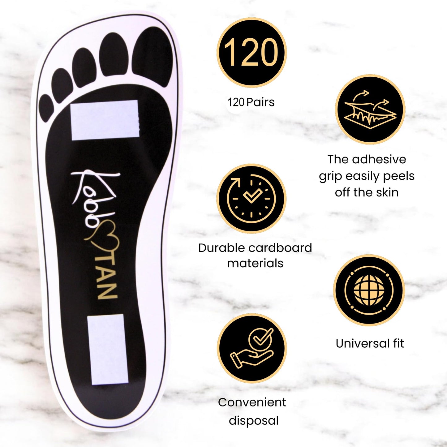 120 Pairs(240feets) Spray Tan Feet Pads in Black For Sunless Spray Tanning