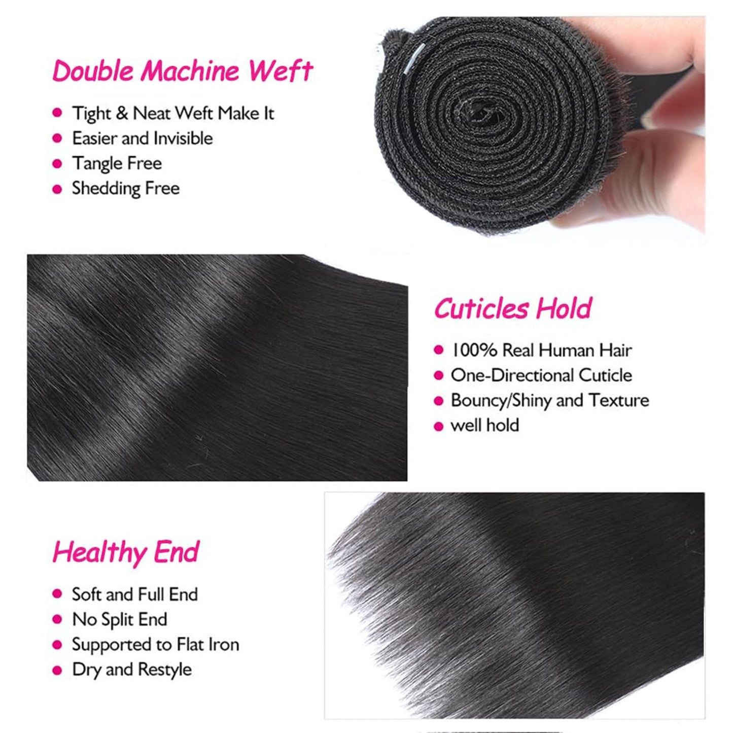 LXYANOO 12A Straight Bundles Human Hair with 5x5 Closure 18 20 22+16 Inch Brazilian Human Hair Bundles with Closure 100% Unprocessed Virgin Weave Bundles Human Hair with 5x5 HD Lace Closure