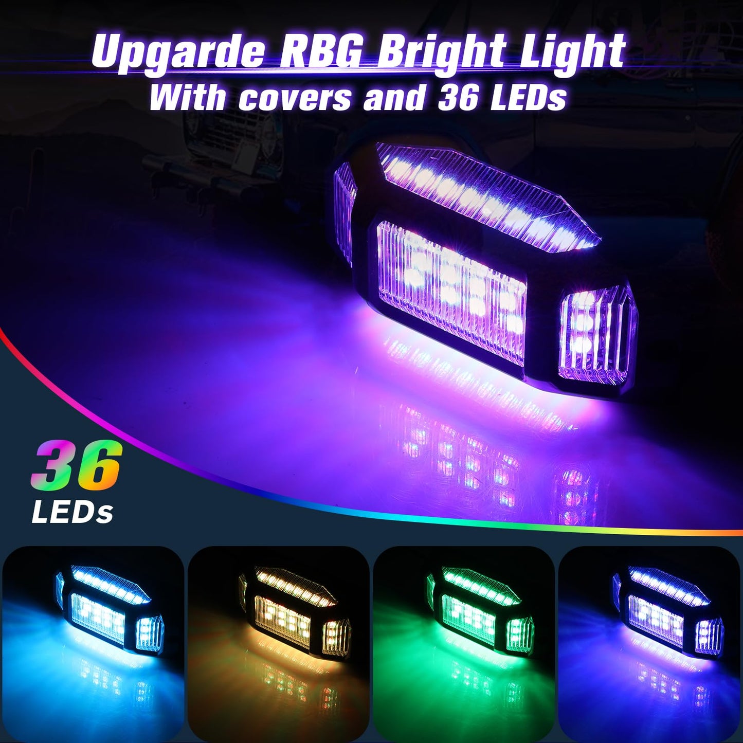 16 Pods 5-Sided RGB Rock Lights for Trucks Cars - IP67 Waterproof Exterior Underglow Neon Kit, Music Sync APP + RF Remotel, Easy No-Drill Install, Universal Fit for SUVs/Off-Road/Daily Use