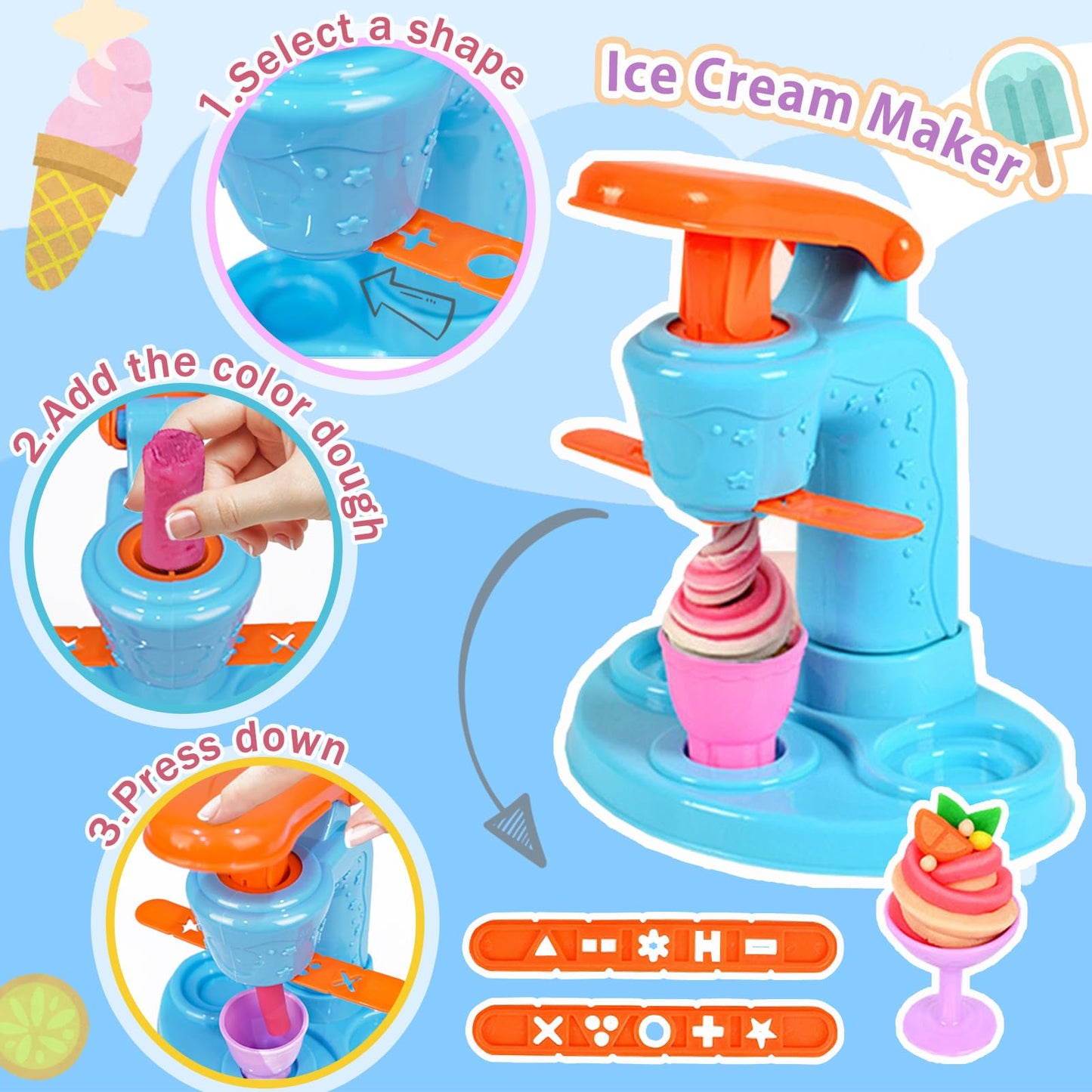 Crelloci Deluxe Colored Clay Set for Kids Girls Boys 3 Years and up