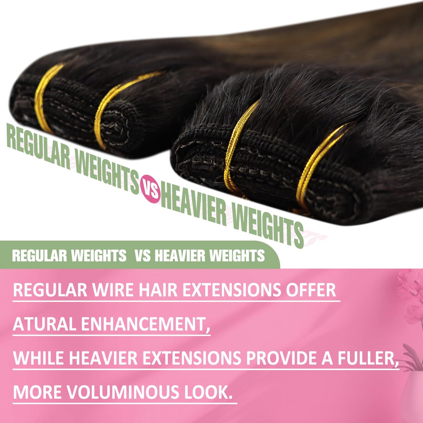 YoungSee Wire Human Hair Extensions Brown Wire Couture Hair Extensions Human Hair Balayage Darkest Brown with Medium Brown Wire Extensions Real Human Hair Comfortable Human Hair Extension 80G 16In