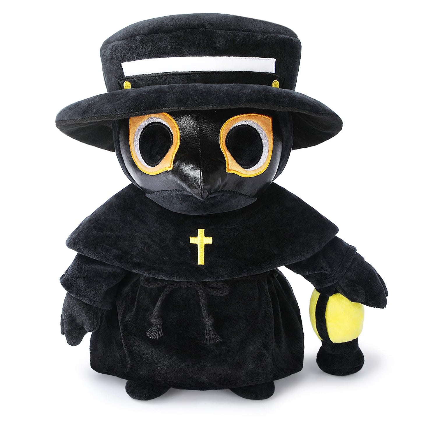 Plague Doctor Plush Toy, 35cm Spook Cute Stuffed Plushie Pillow Doll, Soft Fluffy Halloween Hugging Cushion Decor, Present for Kids and Adults