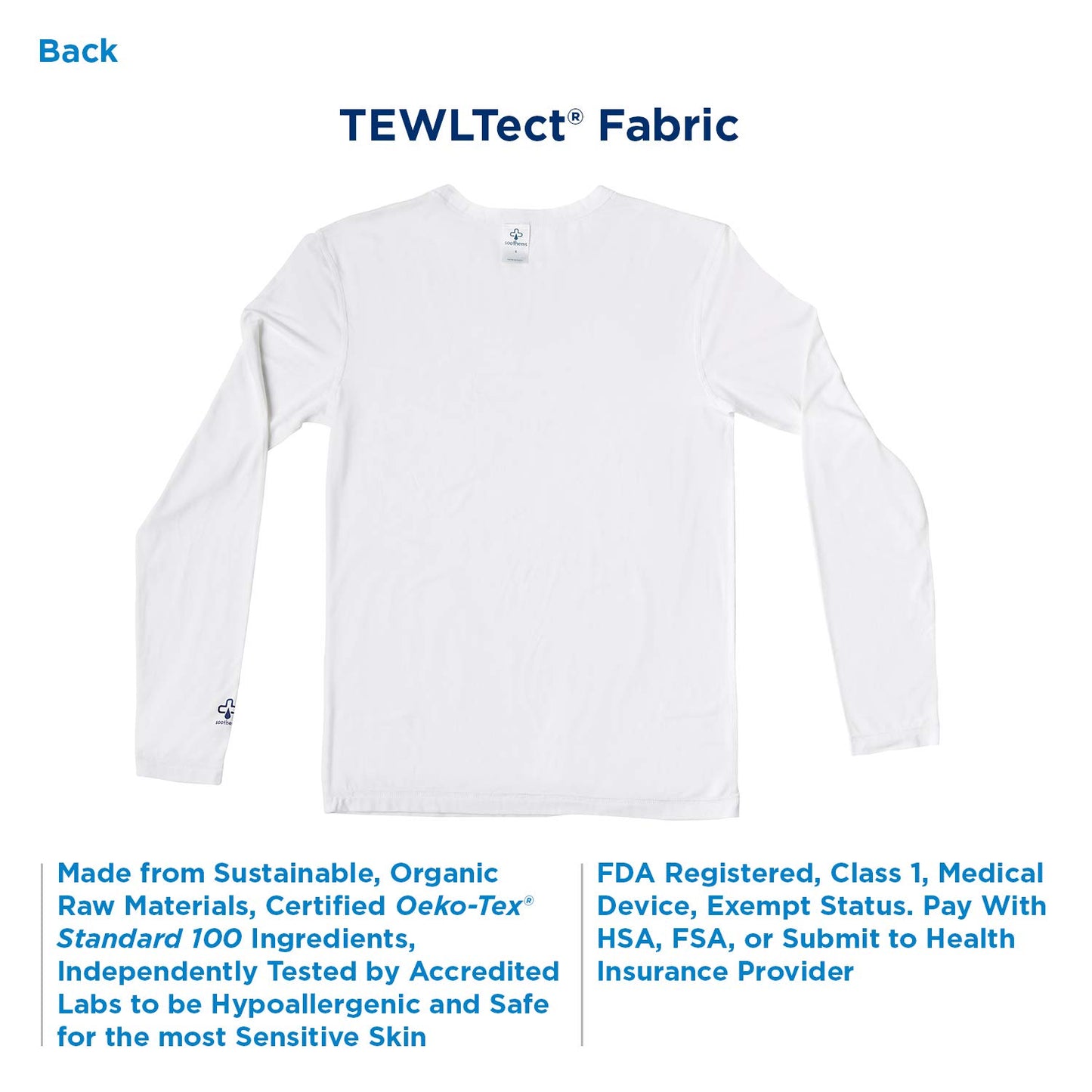 Eczema & Psoriasis Clothing Relief Treatment Shirt for Moderate to Severe Sensitive Dry Skin for Men (Size M) – Also Used as a Wet Wrapping Therapy White