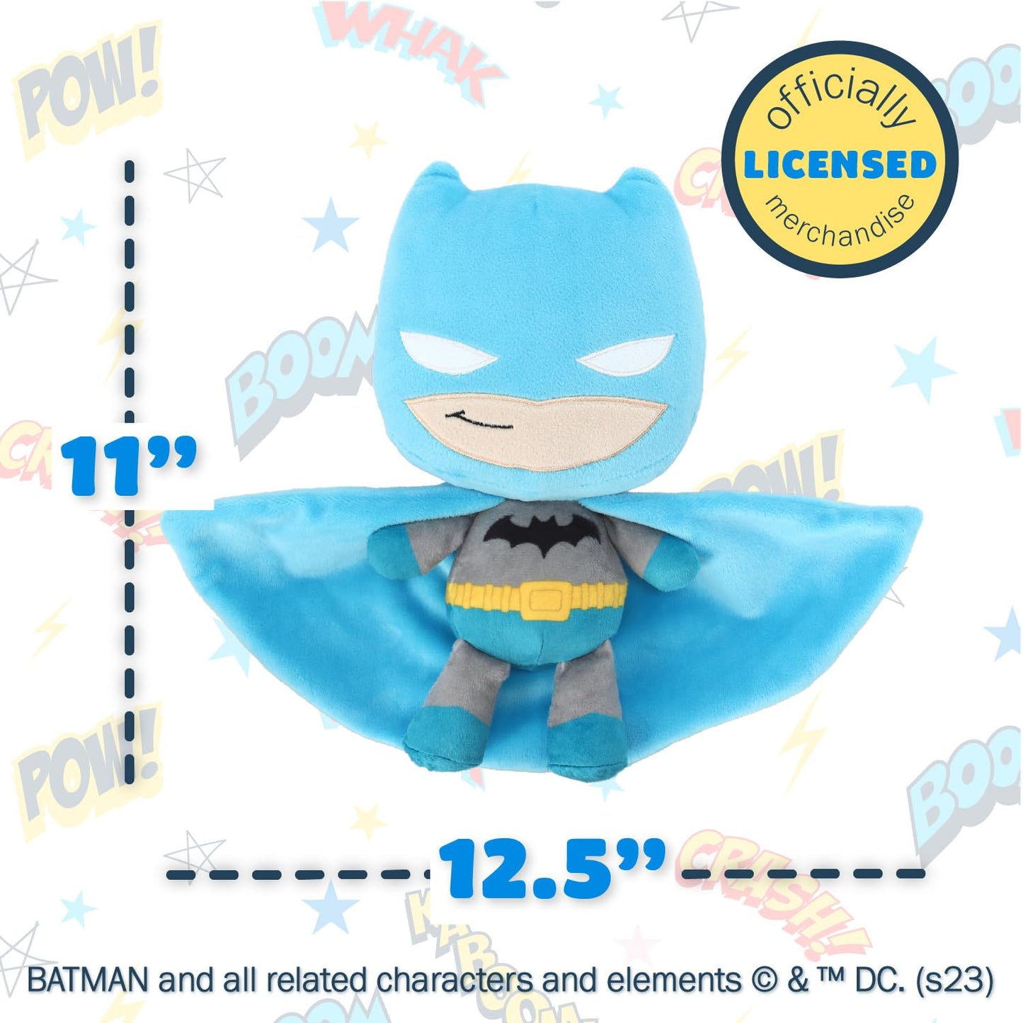 KIDS PREFERRED DC Comics The Batman Soft Huggable Weighted Stuffed Animal Cute Plush Toy for Toddler Boys and Girls, Gift for Kids, Dark Knight 10 inches