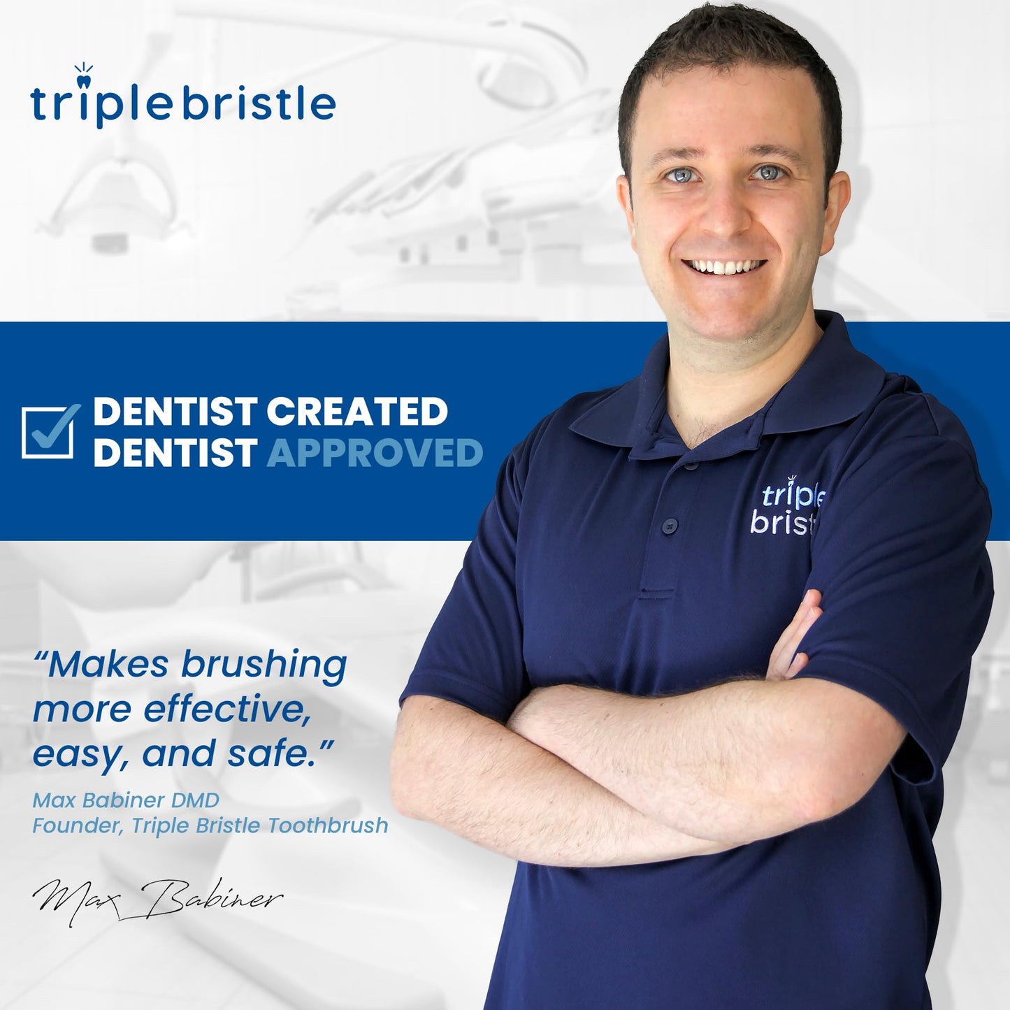 Triple Bristle Original Sonic Toothbrush | Rechargeable 31,000 VPM Tooth Brush | Patented 3 Head Design | Angled Bristles Clean Each Tooth | Dentist Created & Approved Original