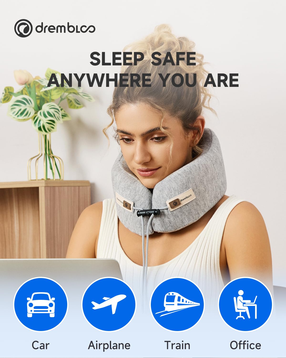 Travel Neck Pillow for Airplane, Premium Memory Foam 360° Ergonomic Support for Sleeping on Long Flights, Compact Portable Sleep Essential with Comfortable Cover for Cars, Office Naps & Home Use