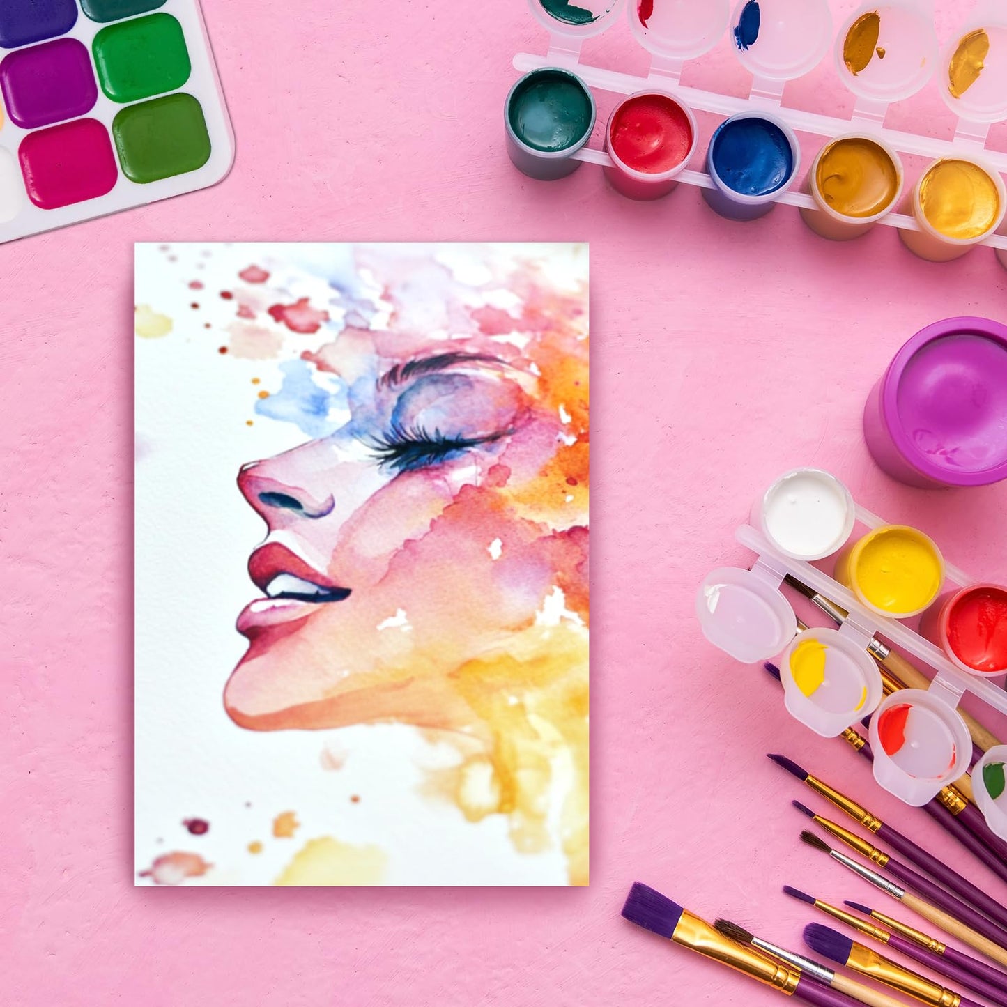 PATIKIL 80 Sheets Cotton Watercolor Paper 140lb/300 GSM Hot Press Water Coloring Paint Paper for Art Painting Watercolor Drawing Artist, 10.63x7.68 Inch