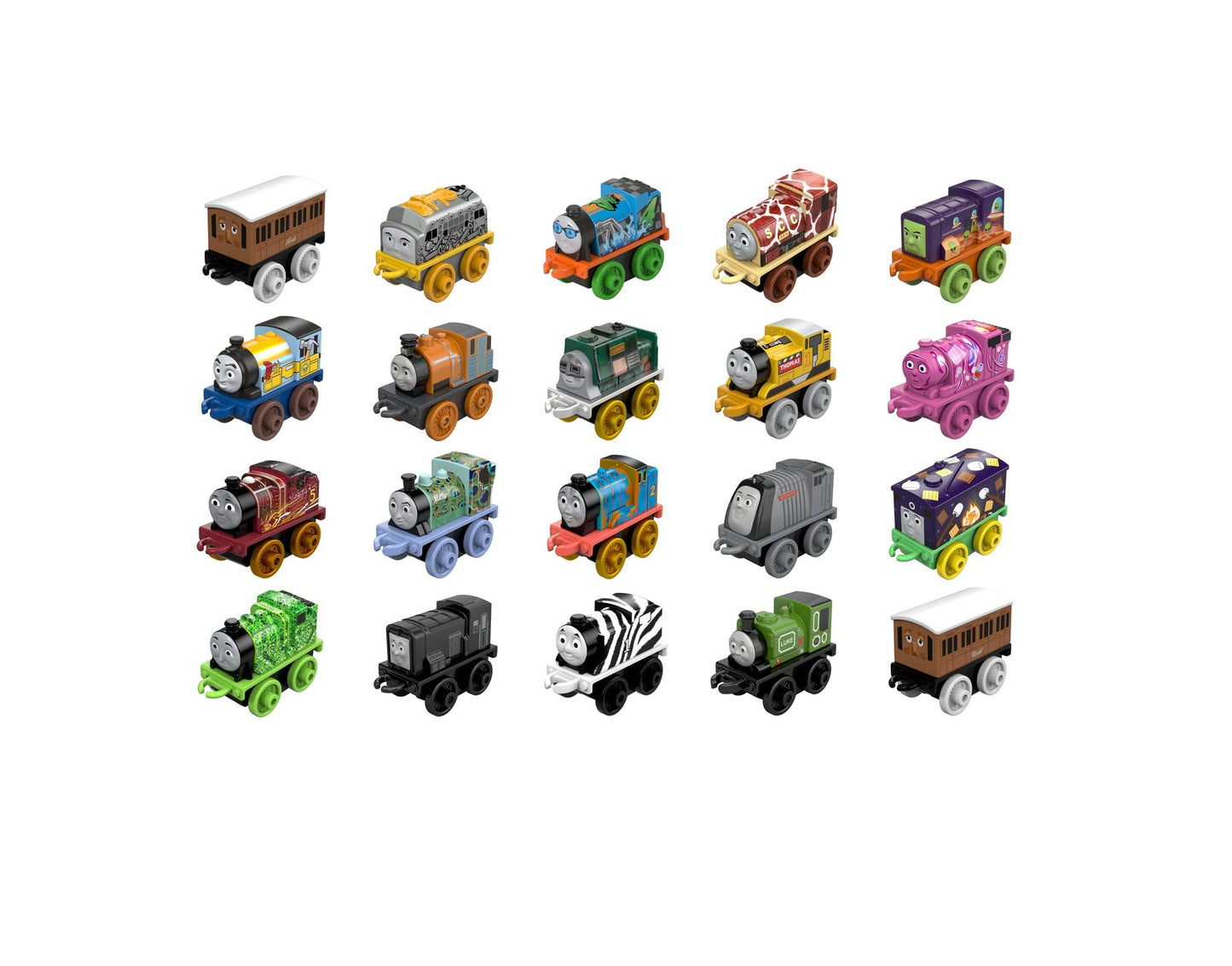 Thomas & Friends Toy Trains MINIS 20 Pack of Miniature Push-Along Engines & Railway Vehicles for Pretend Play Preschool Kids Ages 3+ Years