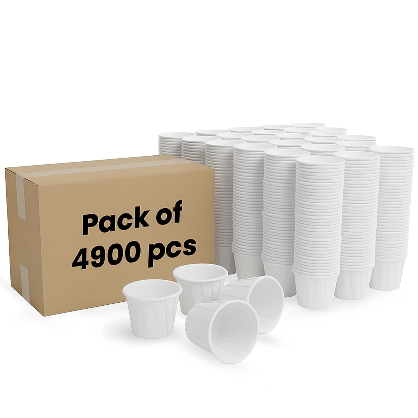 EXITOGLOBAL Paper Medicine Cups Disposable 1 oz 4900 pcs, Paper Condiment Cup 1oz, Papers Pill Cups Disposable, Souffle Cup