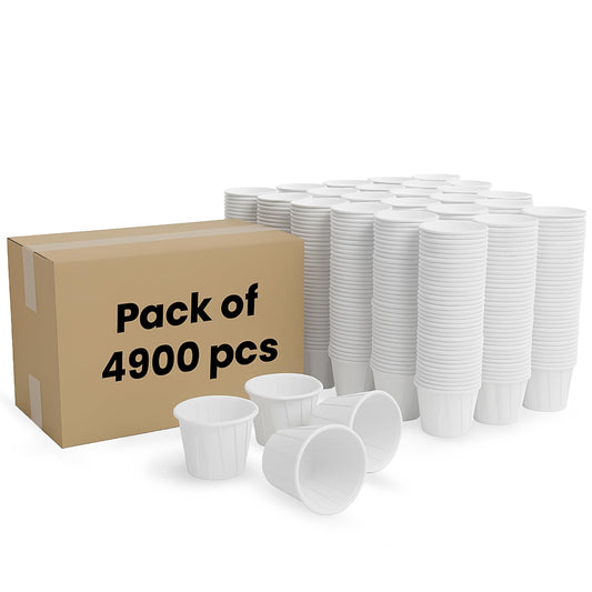 EXITOGLOBAL Paper Medicine Cups Disposable 1 oz 4900 pcs, Paper Condiment Cup 1oz, Papers Pill Cups Disposable, Souffle Cup