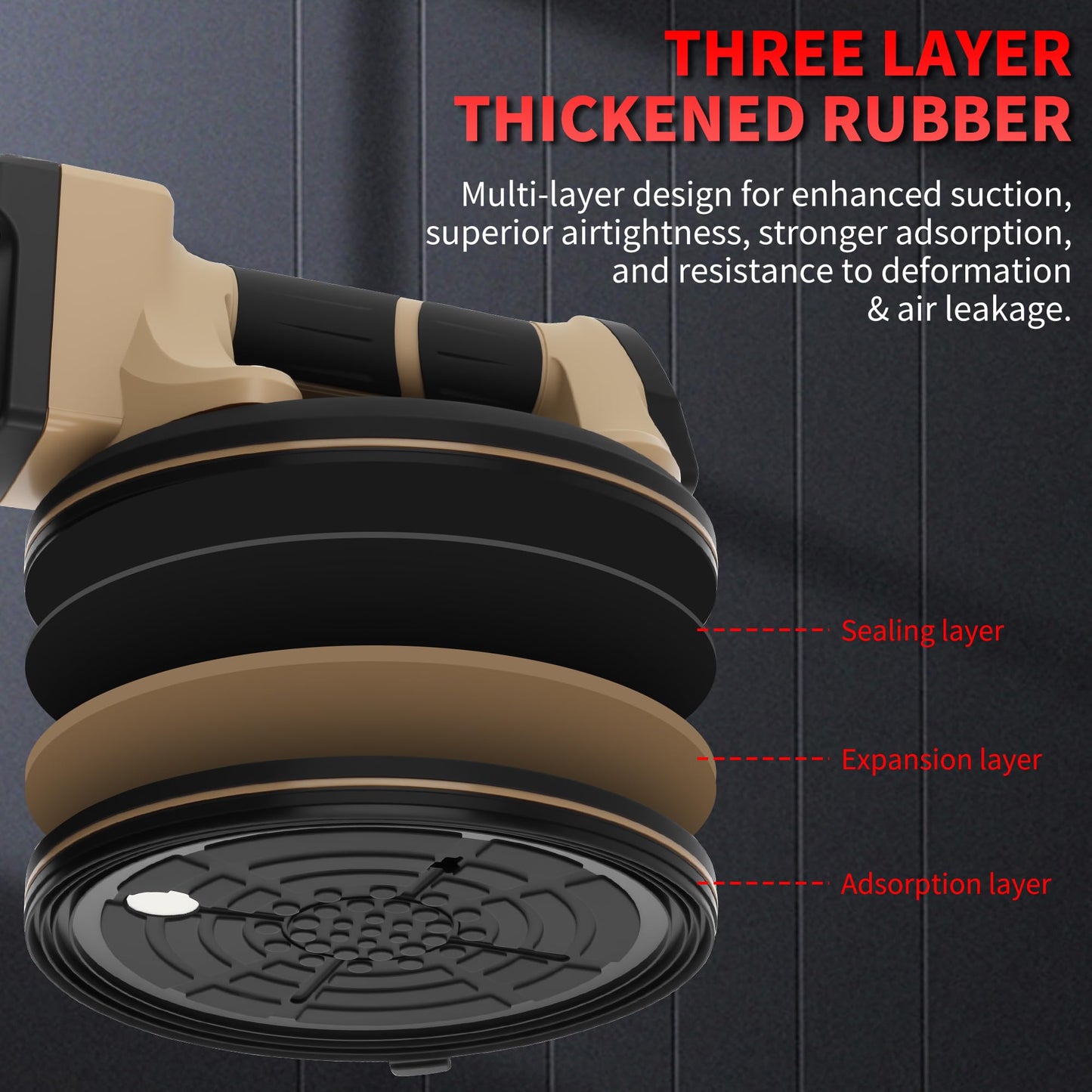 ShineJack 8“ Electric Heavy Duty Vacuum Suction Cup for Granite&Glass Lifting,Glass Suction Cup to Lift Large GlassMetalCeramic TileMarbleMDF,Hand-held Vacuum Lifter,600 lbs Load Capacity(2PCS)