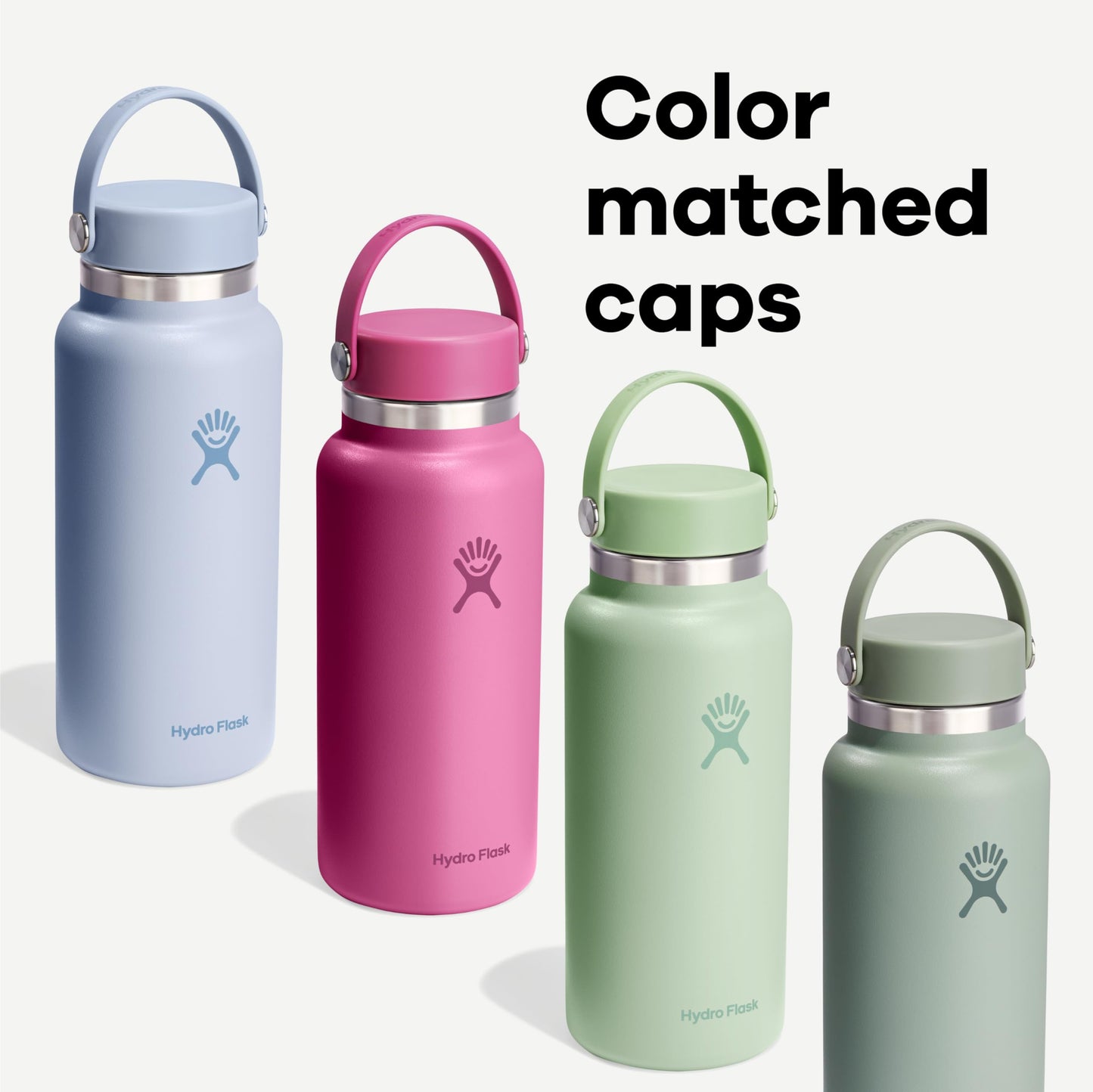 Hydro Flask Water Bottle - Insulated Stainless Steel - Wide Mouth Flex Lid, Non Spill, Leakproof and Refillable in 32 Oz Aloe Green