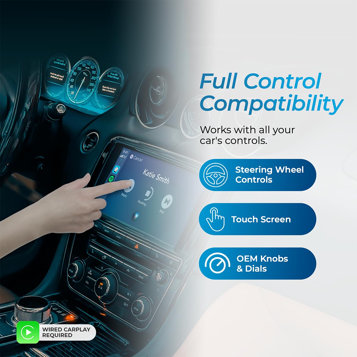 AutoSky Wireless CarPlay Adapter 2023 Pro Edition - Fastest and Most Compact Wireless CarPlay Adapter Factory Wired CarPlay Cars – USB-A and USB-C Cables – Wired CarPlay Required