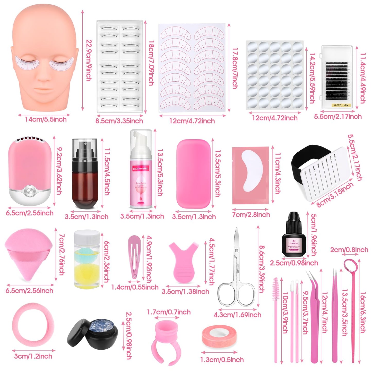 Sublaga 484 Pcs Lash Extension Kit for Beginners, Professional Eye Lashes Extension Kit