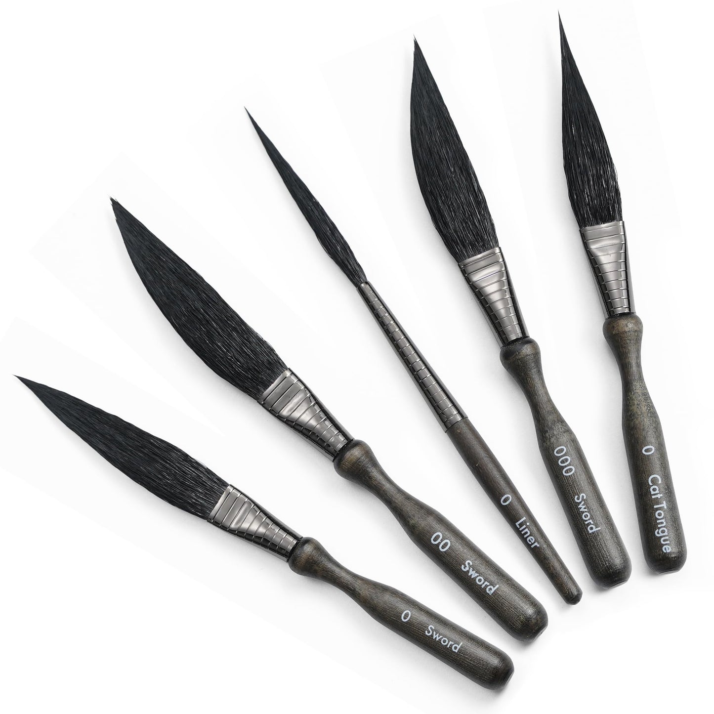 ARTIFY 5-Piece Pinstriping Brush Set, Mixed Squirrel & Goat Hair, Professional Detail Script Liner, Scroll, Sword, Dagger, Striper for Lettering & Detailing