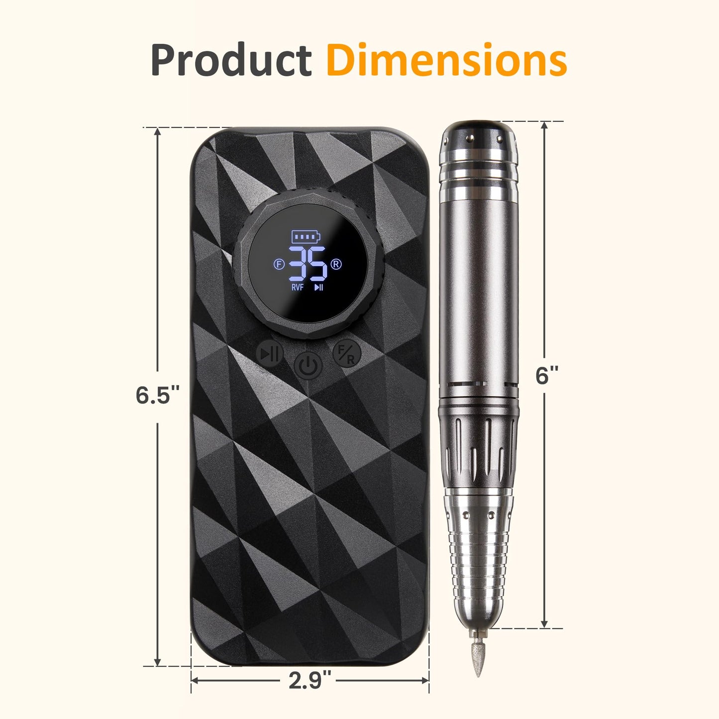 Sunvivi 40000RPM Electric Nail Drill, Rechargeable Nail File Set for Acrylic Nails Gel Polishing, Professional Nail Drill Machine Efile Manicure Pedicure Tools with Nail Drill Bits for Home Salon Use