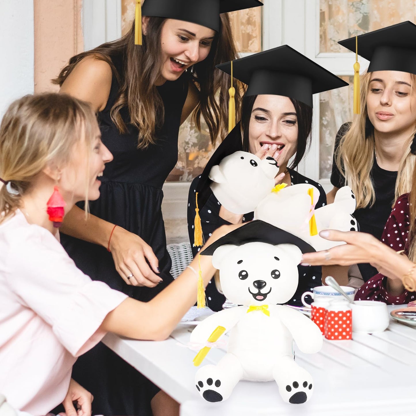 YUNVI 12 inch 2025 Graduation Autograph Stuffed Bear with Marking Pen,Kids Congrats Grad Graduation Plush Animal Toy Congratulations Graduation Gift for Graduate Party