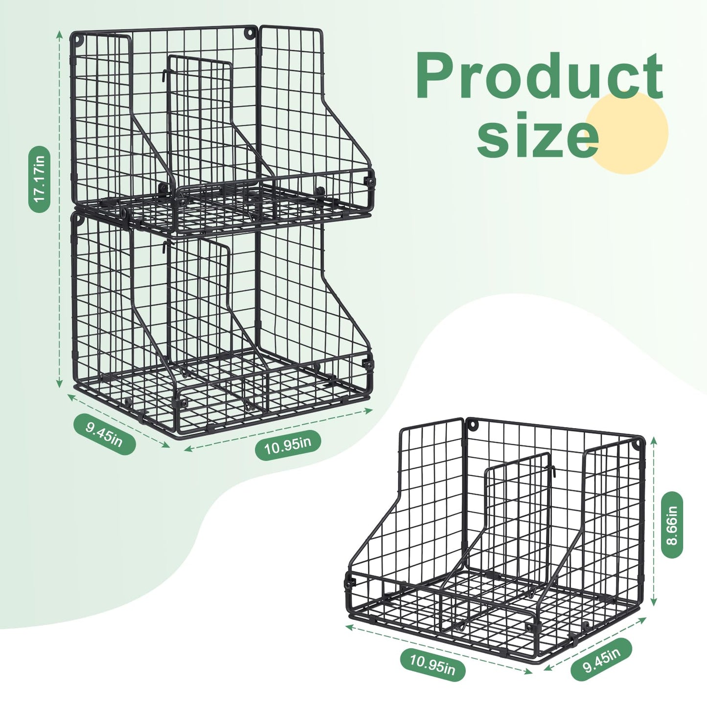 4 Pack Stackable Can Organizer for Pantry with Adjustable Dividers, Soda Can Organizer, Can Storage Dispenser Holds up to 56 Cans, Metal Wire Baskets Can Holder for Kitchen Cabinet Pantry