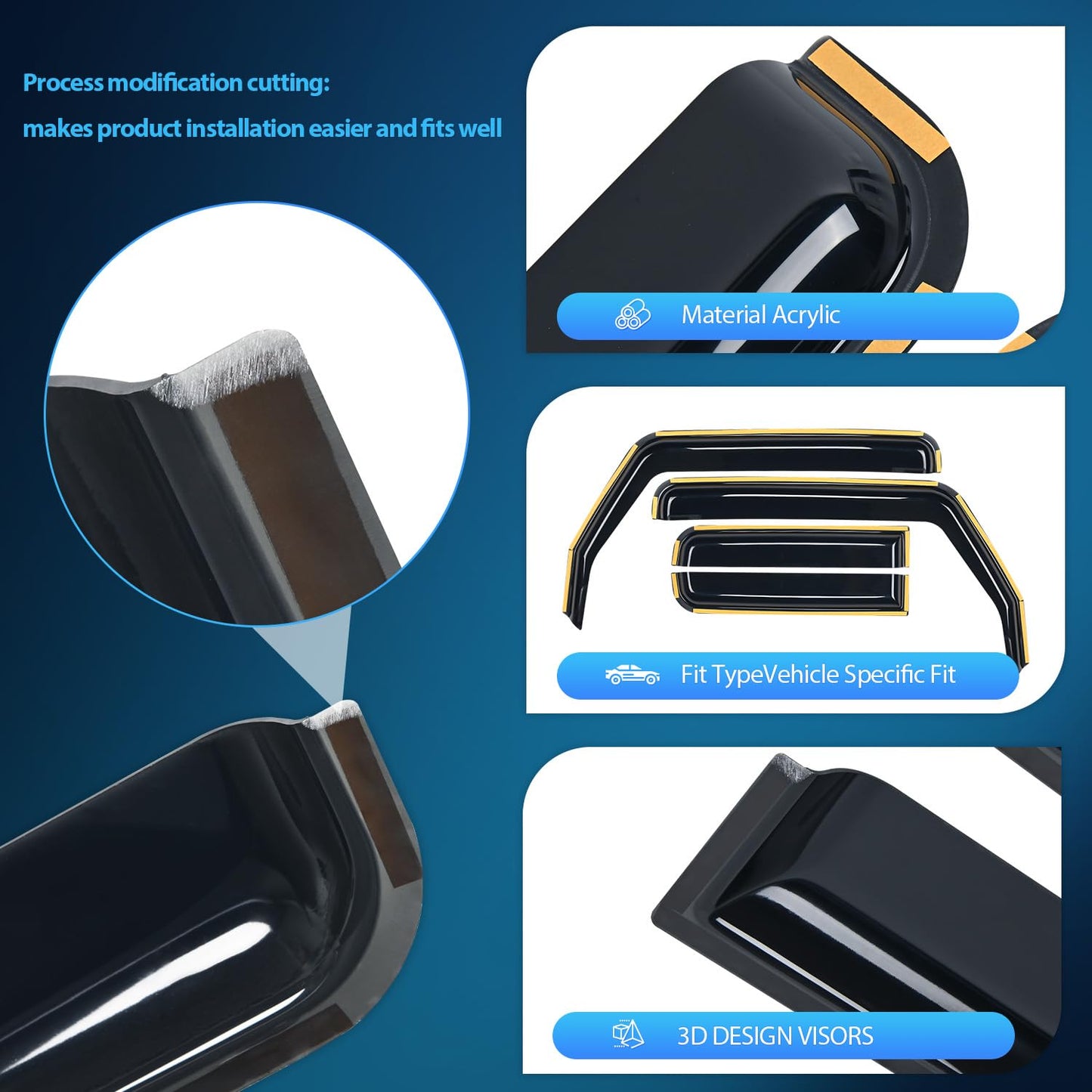 Nilight Window Visor Compatible with Jeep Wrangler JL/Gladiator 2018 2019 2020 2021 2022 2023 2024 2025 2026 Vent Window Deflectors,Rain Guards Acrylic-4pcs