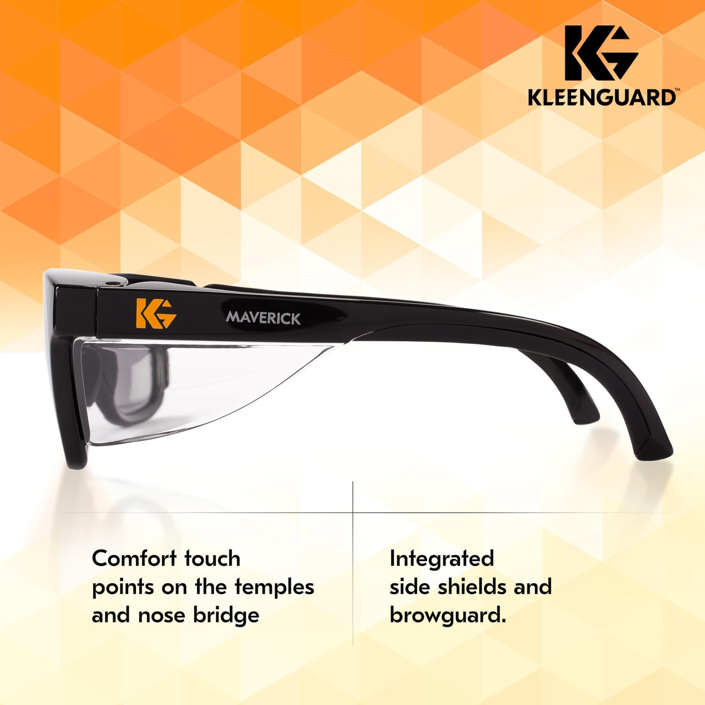 KleenGuard™ V30 Maverick™ Safety Glasses (49311), with KleenVision™ Anti-Fog Coating, Smoke Lenses, Black Frame, Unisex Sunglasses for Men and Women (Qty 12)