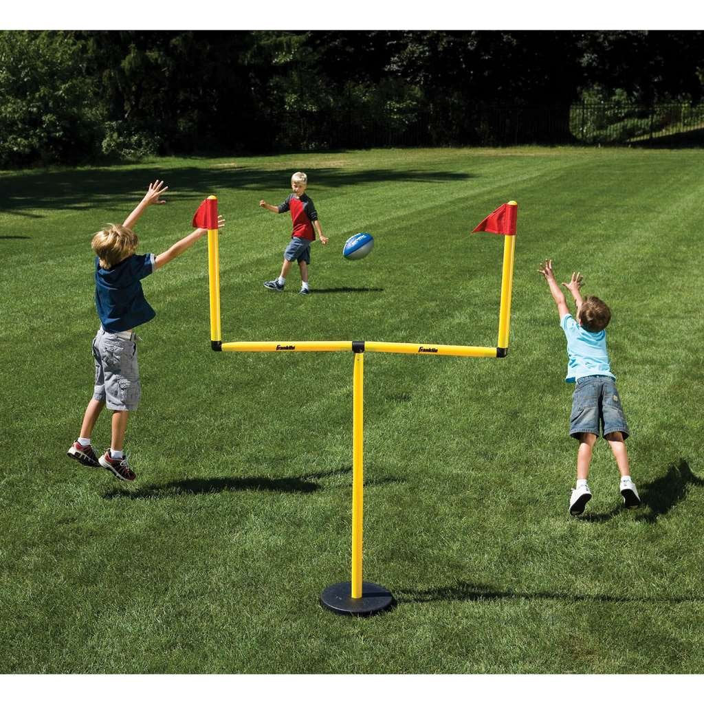 Franklin Sports Youth Football Goal-Post Set — Kids’ Football Goal Post with Mini Football — Fun Football Goal for All Ages — Easy Assembly — Adjustable Height — Weighted Base