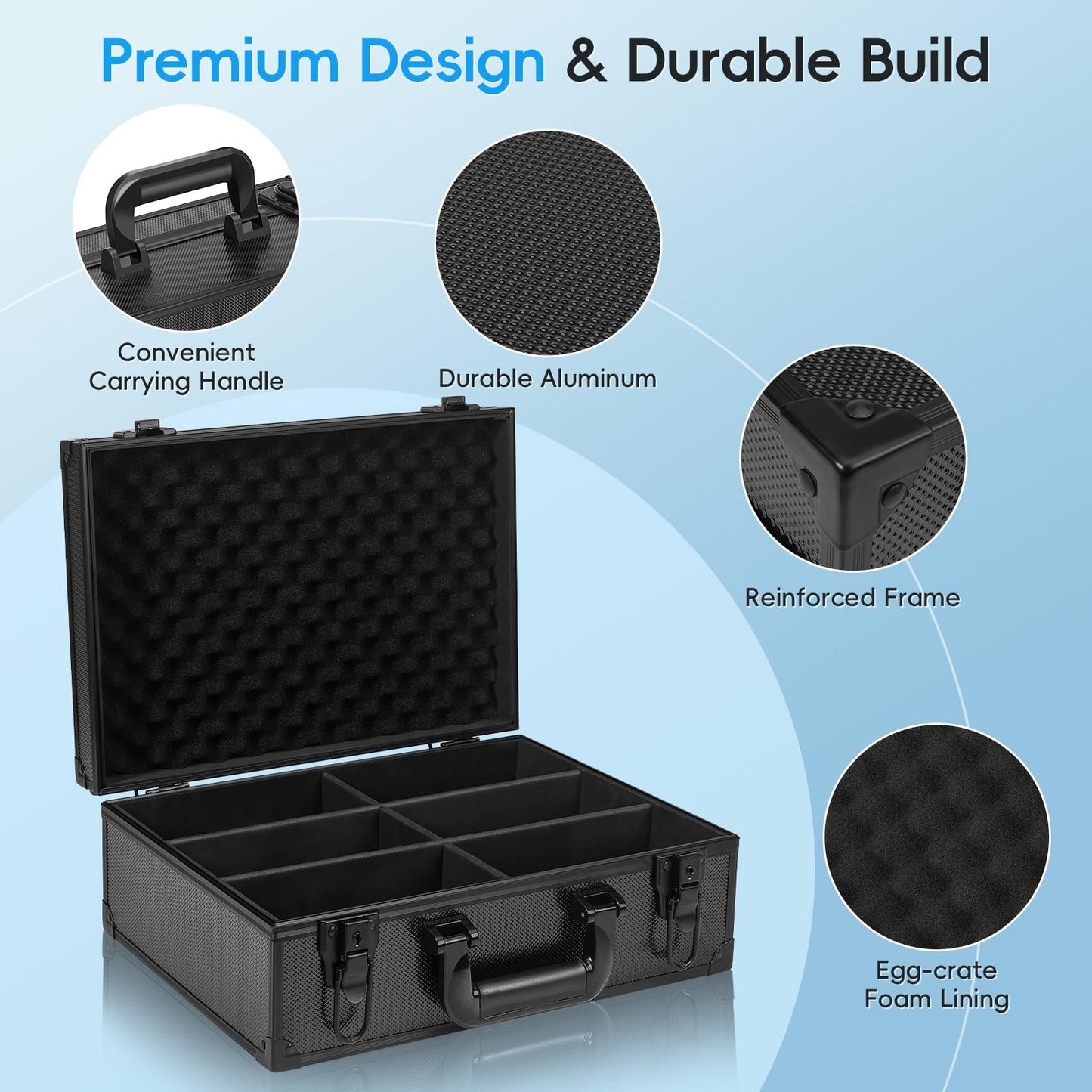 ANNLOV Toploader Storage Box for 3"x4" 35pt Rigid Cards, Holds 600+ Toploaders, Sports Card Storage Case Organizer, Trading Card Storage Box with Lock