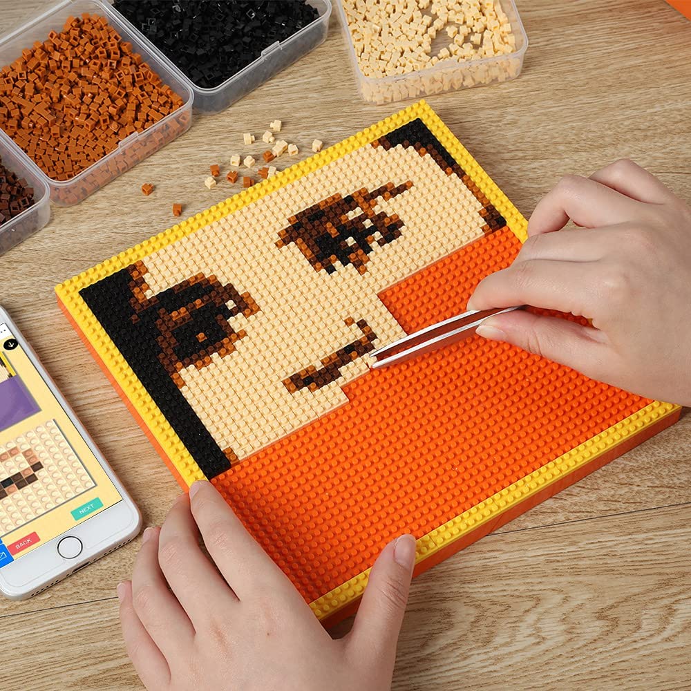 Amalia Personalized Mosaic Portrait Custom Building Kit for Adults Kids Micro Bricks Art Customized Your Own Photo Create Picture Unique Gift (Small/7.8"x7.8")