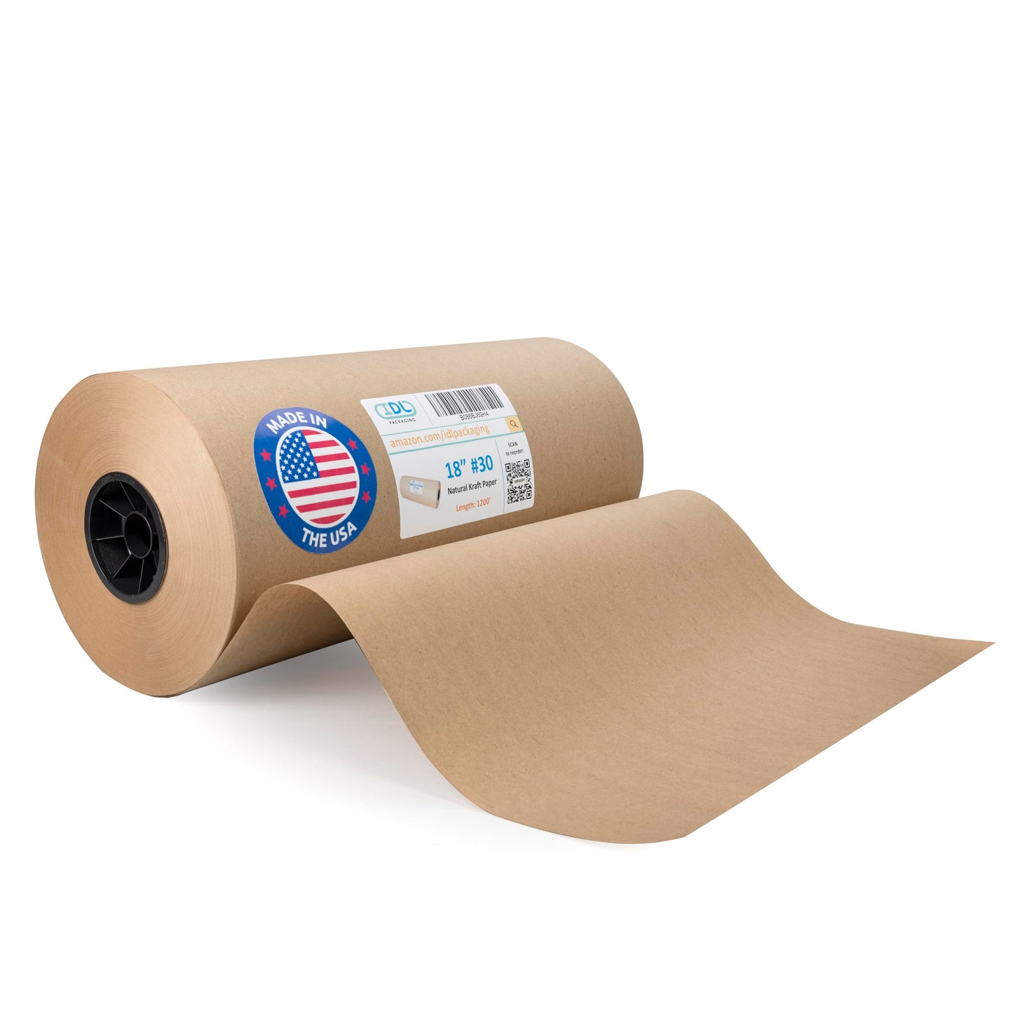 IDL Packaging 18" x 14400" (1200 ft) Large Brown Kraft Paper Roll for Packing - Perfect Natural Kraft Wrapping Paper for Void Filling - Craft Paper for Kids Art Projects