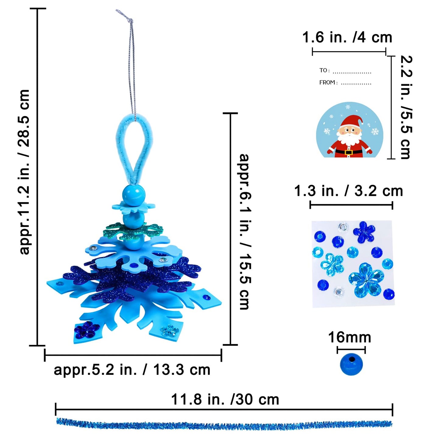 Winlyn 24 Sets Holiday Craft Kits 3D Snowflake Christmas Tree Ornament Art Sets